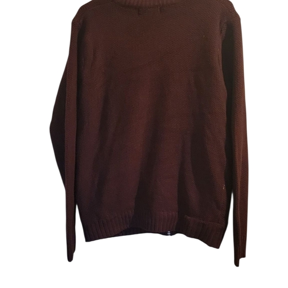 Studio Womens Maroon Zip-Up Sweater - Picture 2 of 3